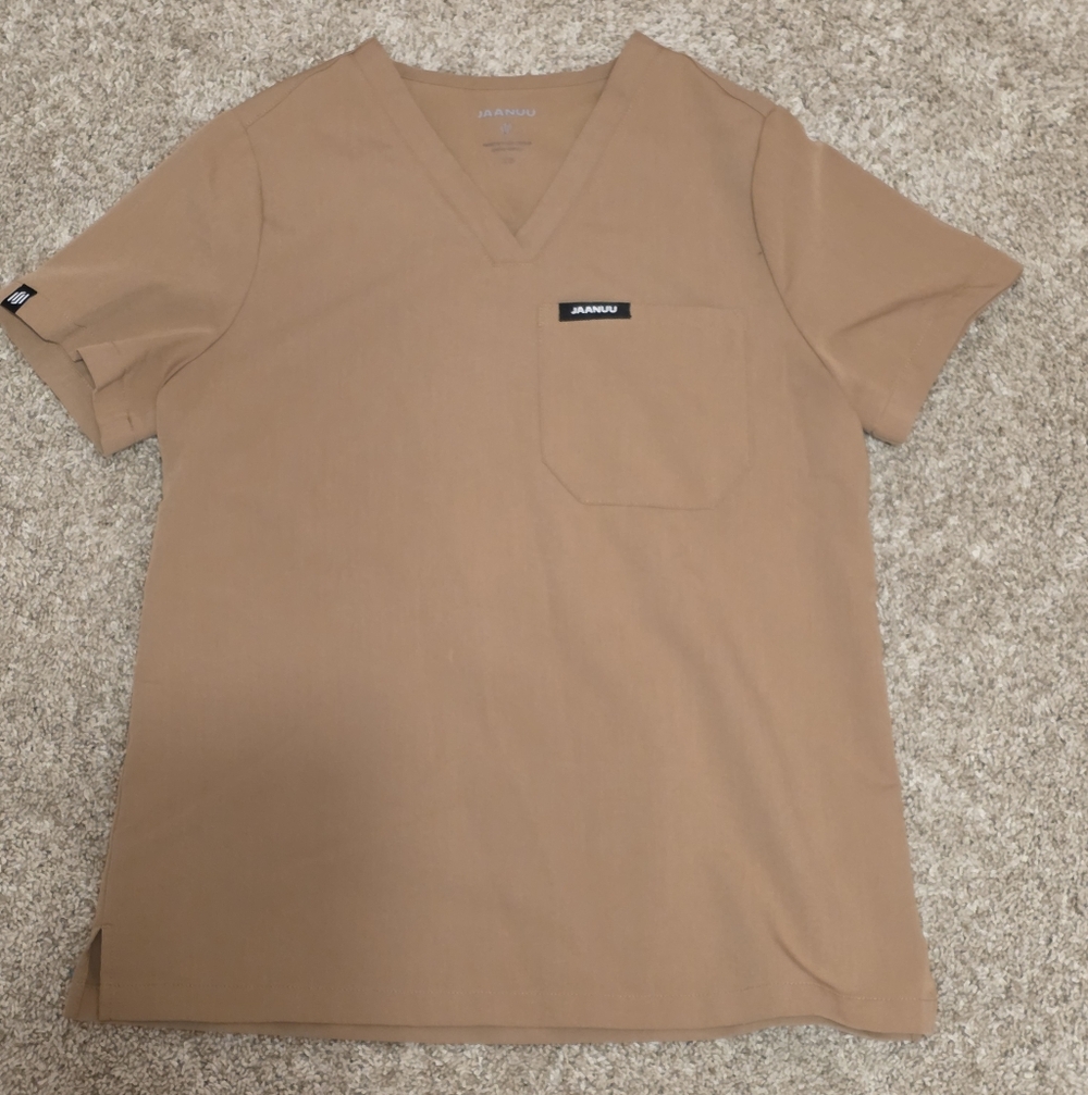 Jaanuu Womens Tan SCRUB Set